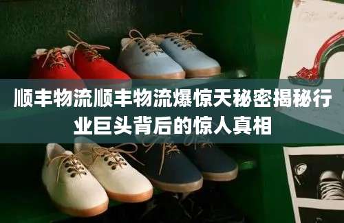 顺丰物流顺丰物流爆惊天秘密揭秘行业巨头背后的惊人真相