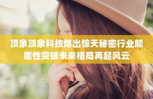 顶象顶象科技爆出惊天秘密行业颠覆性突破未来格局再起风云
