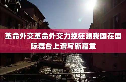 革命外交革命外交力挽狂澜我国在国际舞台上谱写新篇章