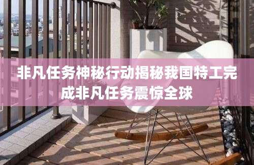 非凡任务神秘行动揭秘我国特工完成非凡任务震惊全球