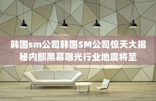 韩国sm公司韩国SM公司惊天大揭秘内部黑幕曝光行业地震将至