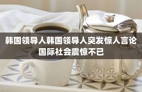 韩国领导人韩国领导人突发惊人言论国际社会震惊不已