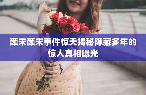 颜宋颜宋事件惊天揭秘隐藏多年的惊人真相曝光