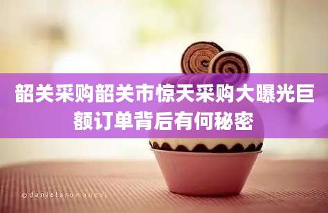韶关采购韶关市惊天采购大曝光巨额订单背后有何秘密