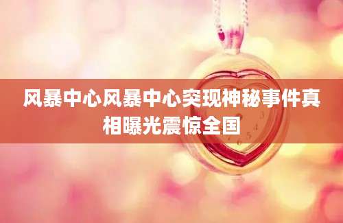 风暴中心风暴中心突现神秘事件真相曝光震惊全国