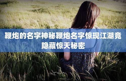 鞭炮的名字神秘鞭炮名字惊现江湖竟隐藏惊天秘密