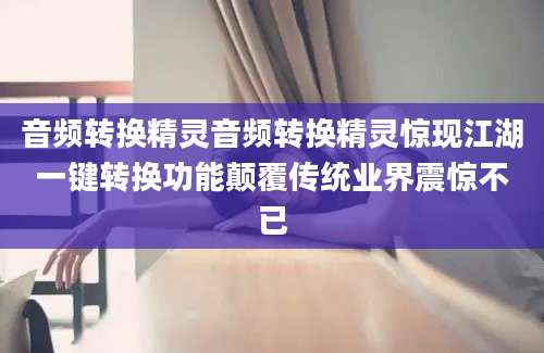 音频转换精灵音频转换精灵惊现江湖一键转换功能颠覆传统业界震惊不已