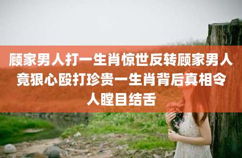 顾家男人打一生肖惊世反转顾家男人竟狠心殴打珍贵一生肖背后真相令人瞠目结舌