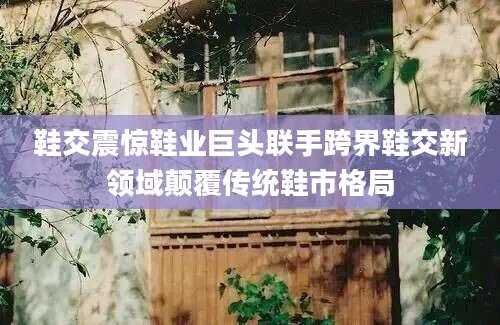 鞋交震惊鞋业巨头联手跨界鞋交新领域颠覆传统鞋市格局