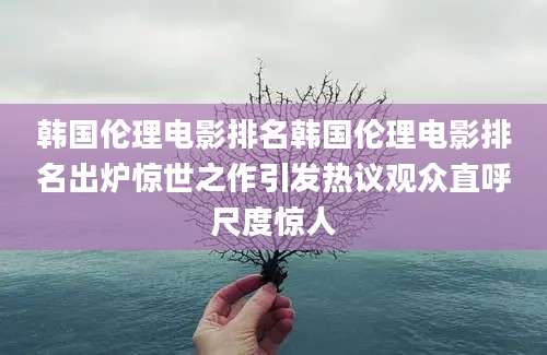 韩国伦理电影排名韩国伦理电影排名出炉惊世之作引发热议观众直呼尺度惊人