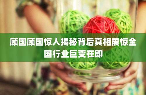 顾国顾国惊人揭秘背后真相震惊全国行业巨变在即