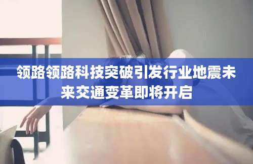 领路领路科技突破引发行业地震未来交通变革即将开启