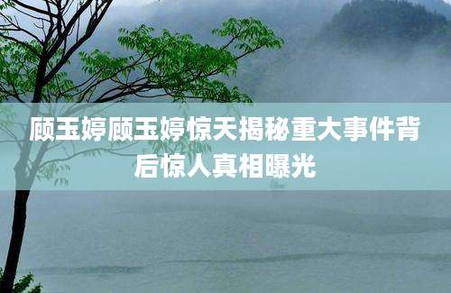 顾玉婷顾玉婷惊天揭秘重大事件背后惊人真相曝光