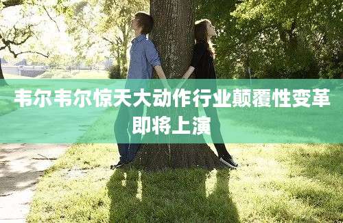 韦尔韦尔惊天大动作行业颠覆性变革即将上演