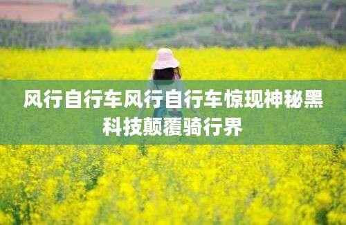 风行自行车风行自行车惊现神秘黑科技颠覆骑行界