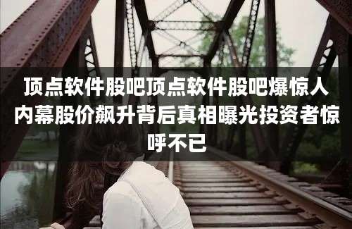 顶点软件股吧顶点软件股吧爆惊人内幕股价飙升背后真相曝光投资者惊呼不已