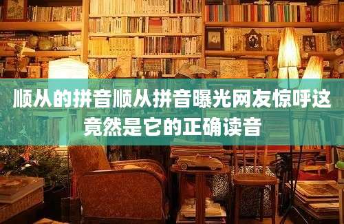 顺从的拼音顺从拼音曝光网友惊呼这竟然是它的正确读音