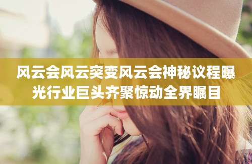 风云会风云突变风云会神秘议程曝光行业巨头齐聚惊动全界瞩目
