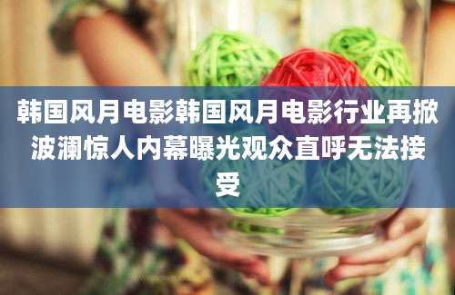 韩国风月电影韩国风月电影行业再掀波澜惊人内幕曝光观众直呼无法接受