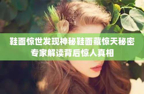 鞋面惊世发现神秘鞋面藏惊天秘密专家解读背后惊人真相