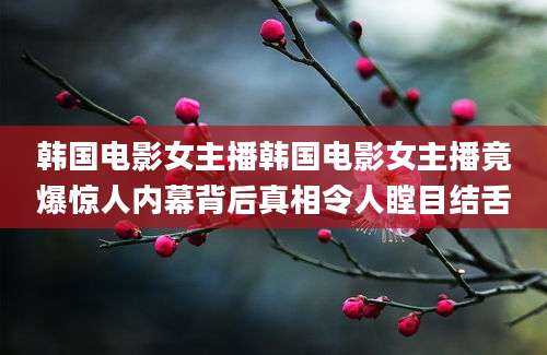 韩国电影女主播韩国电影女主播竟爆惊人内幕背后真相令人瞠目结舌