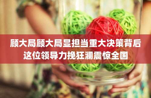 顾大局顾大局显担当重大决策背后这位领导力挽狂澜震惊全国