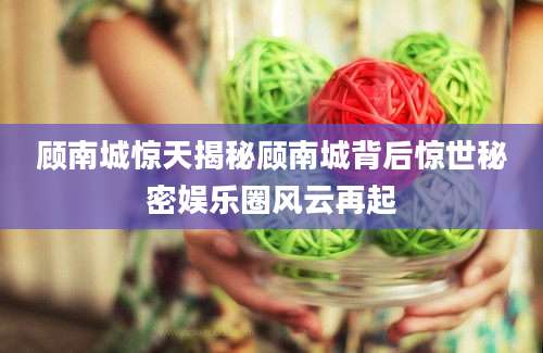 顾南城惊天揭秘顾南城背后惊世秘密娱乐圈风云再起