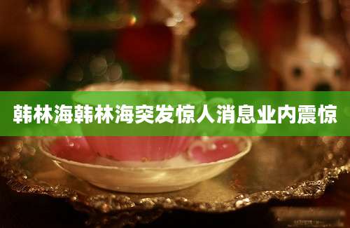 韩林海韩林海突发惊人消息业内震惊