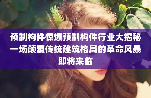 预制构件惊爆预制构件行业大揭秘一场颠覆传统建筑格局的革命风暴即将来临