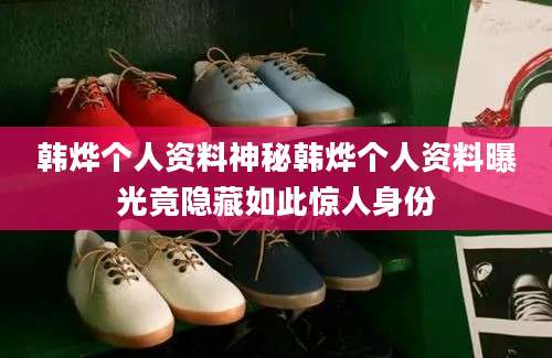 韩烨个人资料神秘韩烨个人资料曝光竟隐藏如此惊人身份