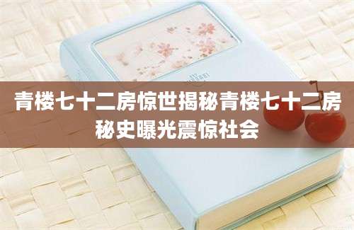 青楼七十二房惊世揭秘青楼七十二房秘史曝光震惊社会