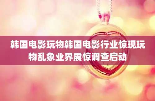 韩国电影玩物韩国电影行业惊现玩物乱象业界震惊调查启动