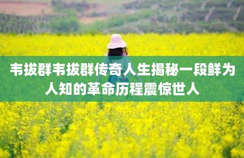 韦拔群韦拔群传奇人生揭秘一段鲜为人知的革命历程震惊世人