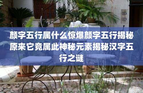 颜字五行属什么惊爆颜字五行揭秘原来它竟属此神秘元素揭秘汉字五行之谜