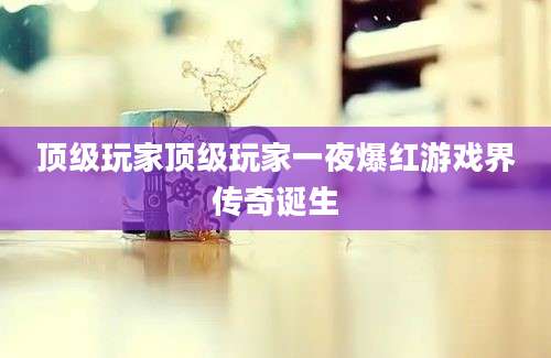 顶级玩家顶级玩家一夜爆红游戏界传奇诞生