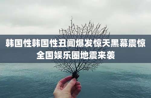 韩国性韩国性丑闻爆发惊天黑幕震惊全国娱乐圈地震来袭
