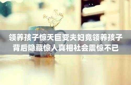 领养孩子惊天巨变夫妇竟领养孩子背后隐藏惊人真相社会震惊不已