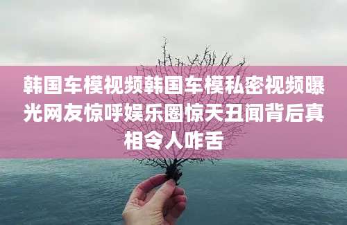 韩国车模视频韩国车模私密视频曝光网友惊呼娱乐圈惊天丑闻背后真相令人咋舌