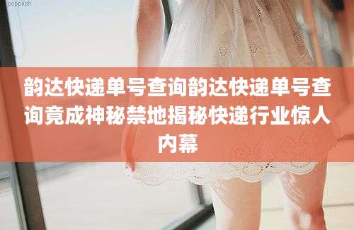 韵达快递单号查询韵达快递单号查询竟成神秘禁地揭秘快递行业惊人内幕