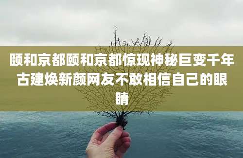 颐和京都颐和京都惊现神秘巨变千年古建焕新颜网友不敢相信自己的眼睛