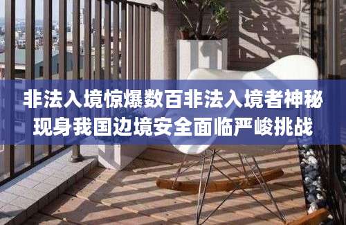 非法入境惊爆数百非法入境者神秘现身我国边境安全面临严峻挑战