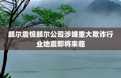 颇尔震惊颇尔公司涉嫌重大欺诈行业地震即将来临