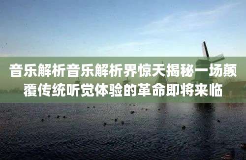 音乐解析音乐解析界惊天揭秘一场颠覆传统听觉体验的革命即将来临
