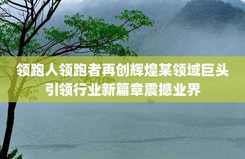 领跑人领跑者再创辉煌某领域巨头引领行业新篇章震撼业界