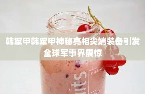 韩军甲韩军甲神秘亮相尖端装备引发全球军事界震惊