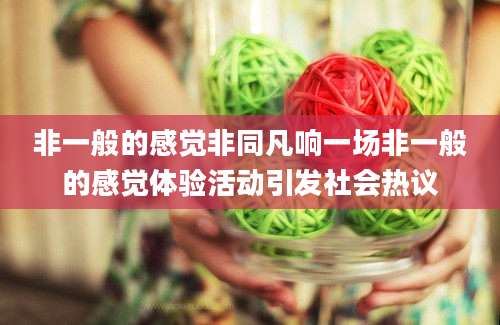 非一般的感觉非同凡响一场非一般的感觉体验活动引发社会热议