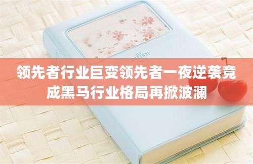 领先者行业巨变领先者一夜逆袭竟成黑马行业格局再掀波澜