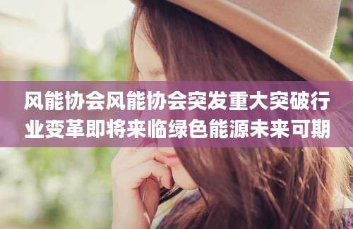 风能协会风能协会突发重大突破行业变革即将来临绿色能源未来可期